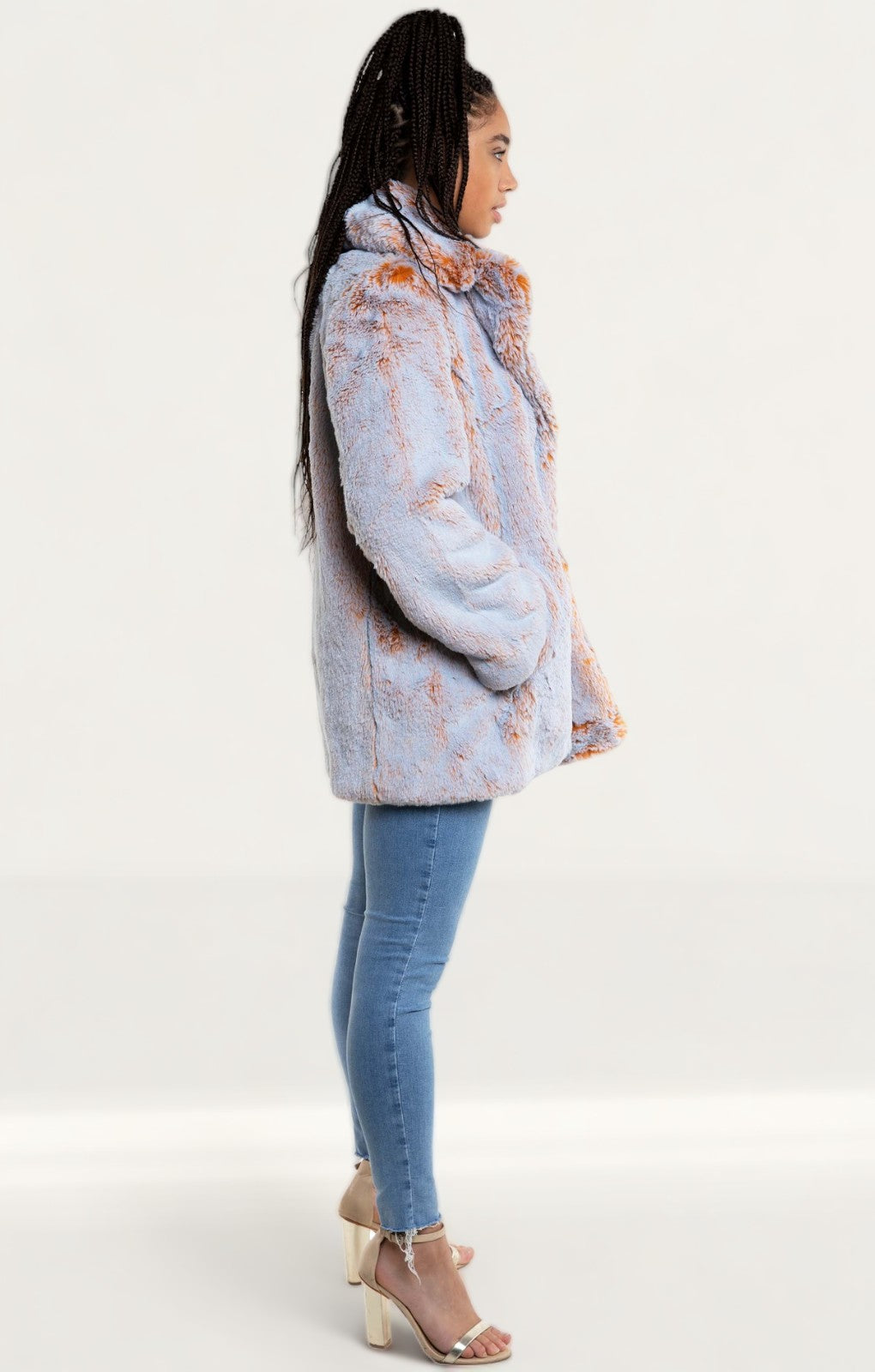 French Connection Golden Melange Danitanna Faux Fur Coat