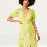 French Connection Lime Punch Ambar Printed Tea Dress