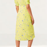 French Connection Lime Punch Ambar Printed Tea Dress