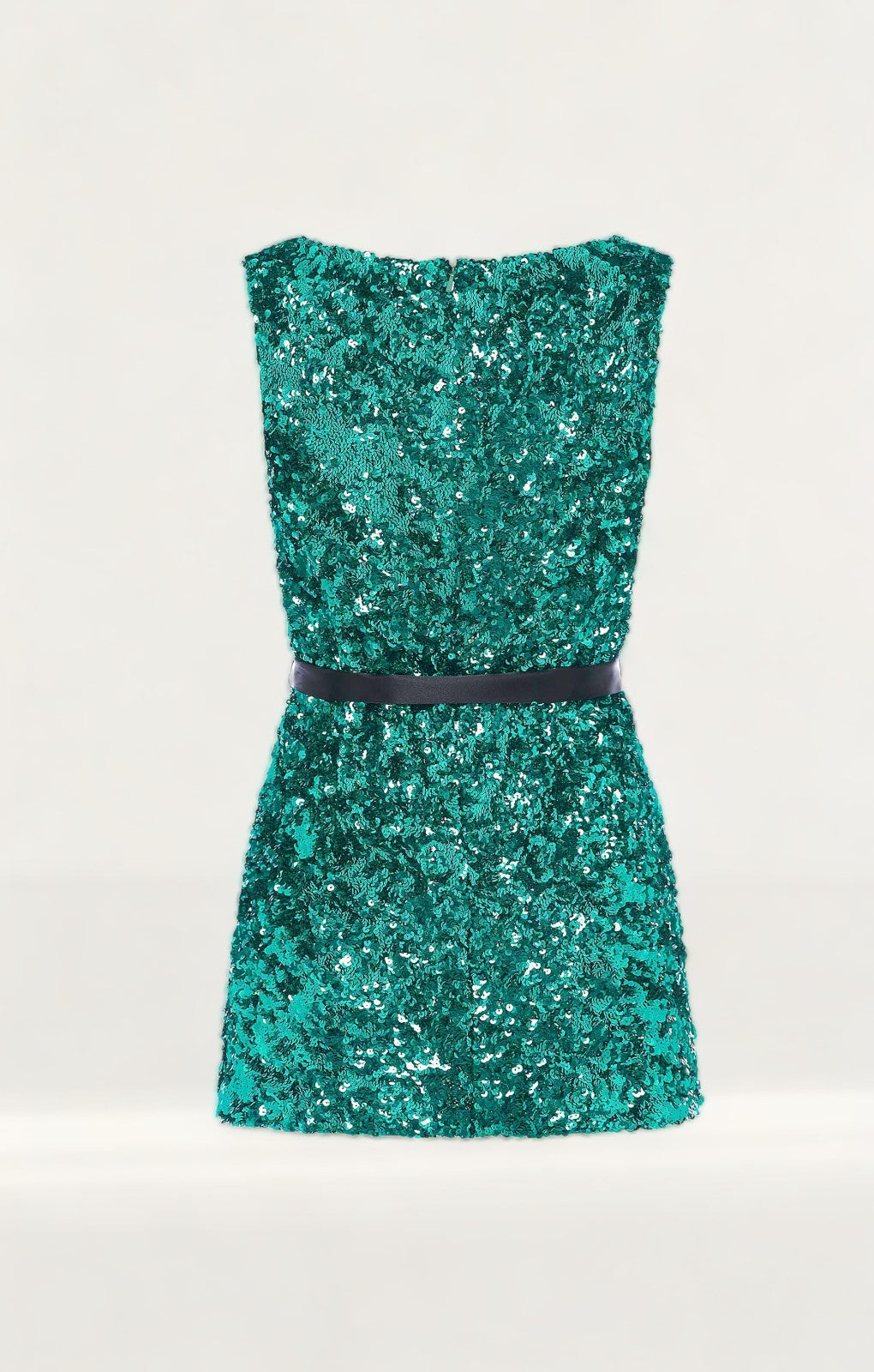 French Connection Pepper Green Cassia Embellished Belt Dress