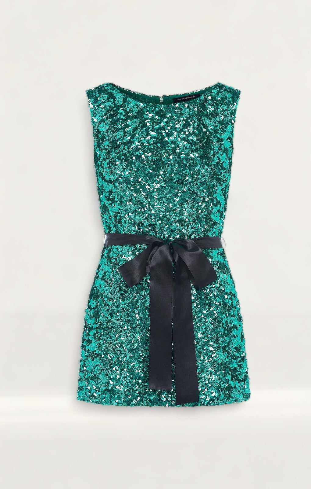 French Connection Pepper Green Cassia Embellished Belt Dress