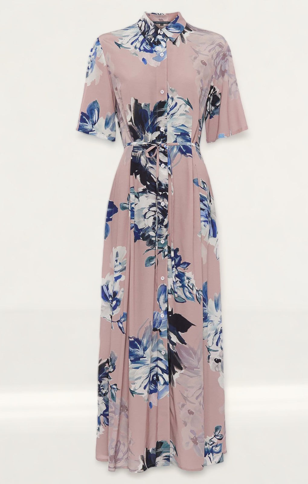 French Connection Pink Floral Maxi Shirt Dress product image