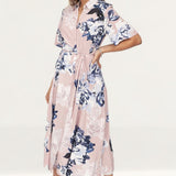 French Connection Pink Floral Maxi Shirt Dress product image