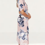 French Connection Pink Floral Maxi Shirt Dress product image