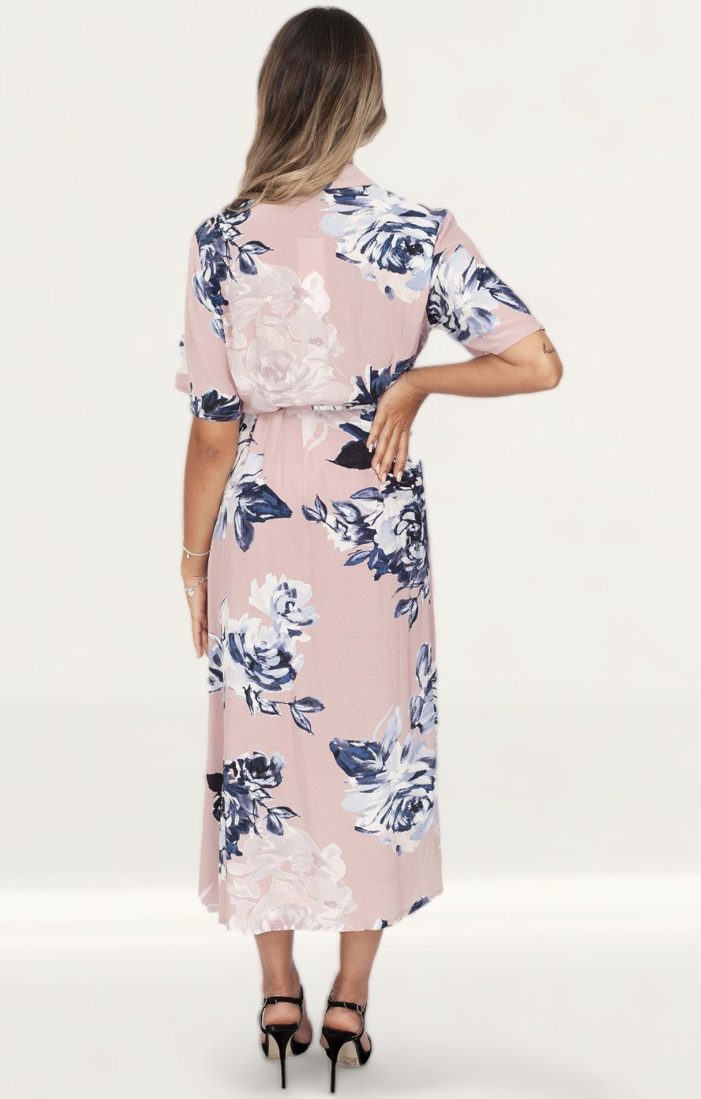 French Connection Pink Floral Maxi Shirt Dress product image