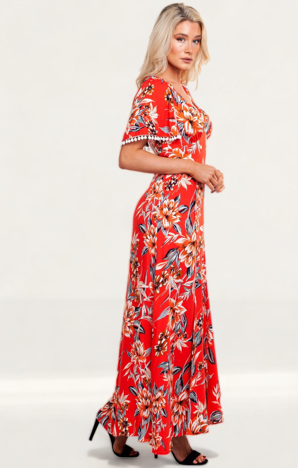 french connection red floral dress French Connection Meadow jersey floral mini dress in red