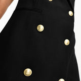 French Connection Sleeveless Button Front Blazer Mini Dress In Black
