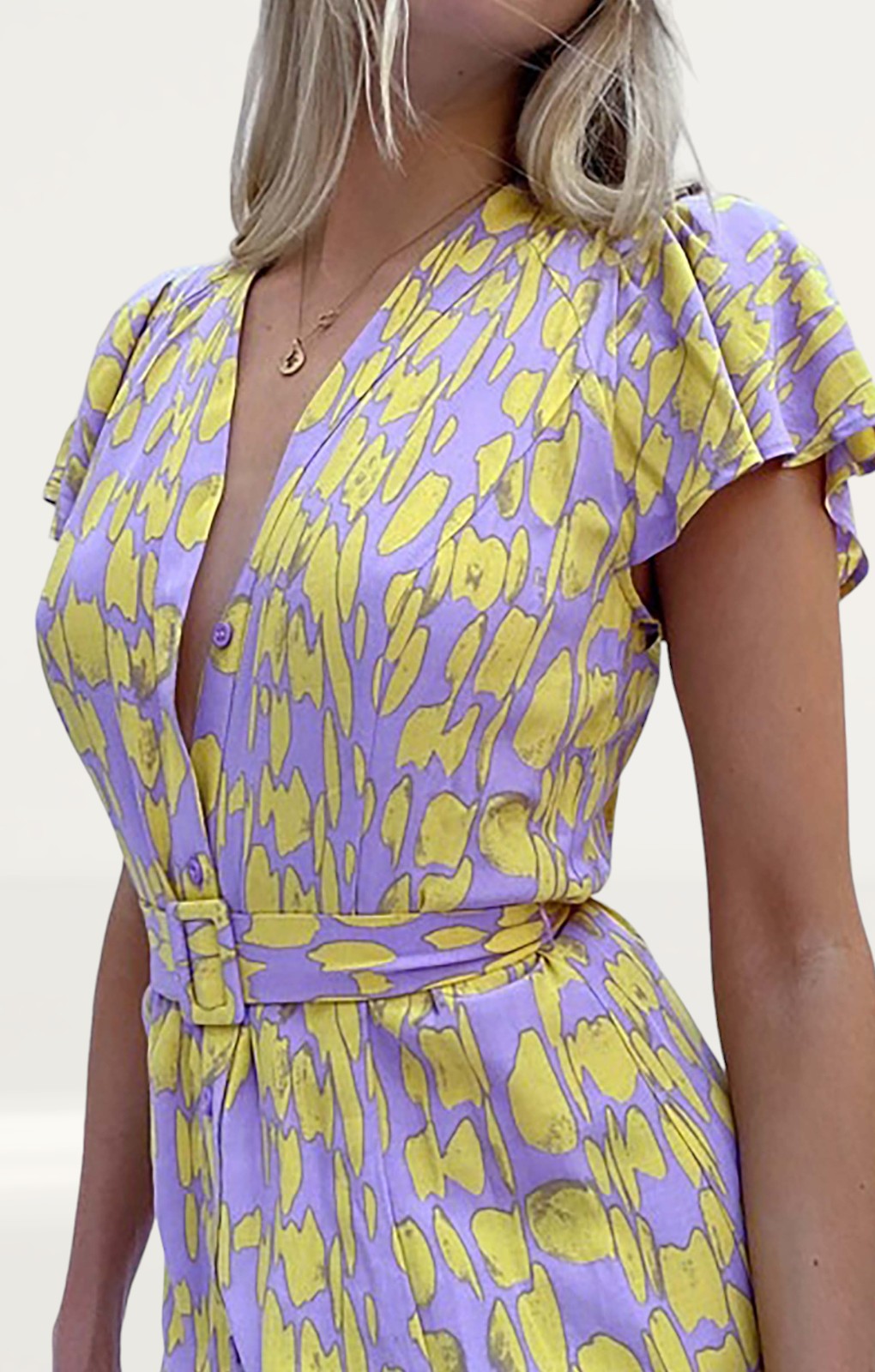 French Connection Soft Violet Islanna Crepe Printed Midi Dress product image