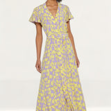 French Connection Soft Violet Islanna Crepe Printed Midi Dress