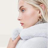French Connection Stone Grey Banna Faux Fur Long Coat