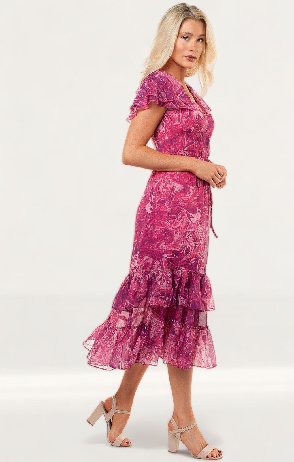 French Connection Very Berry Endra Crinkle Printed Dress product image