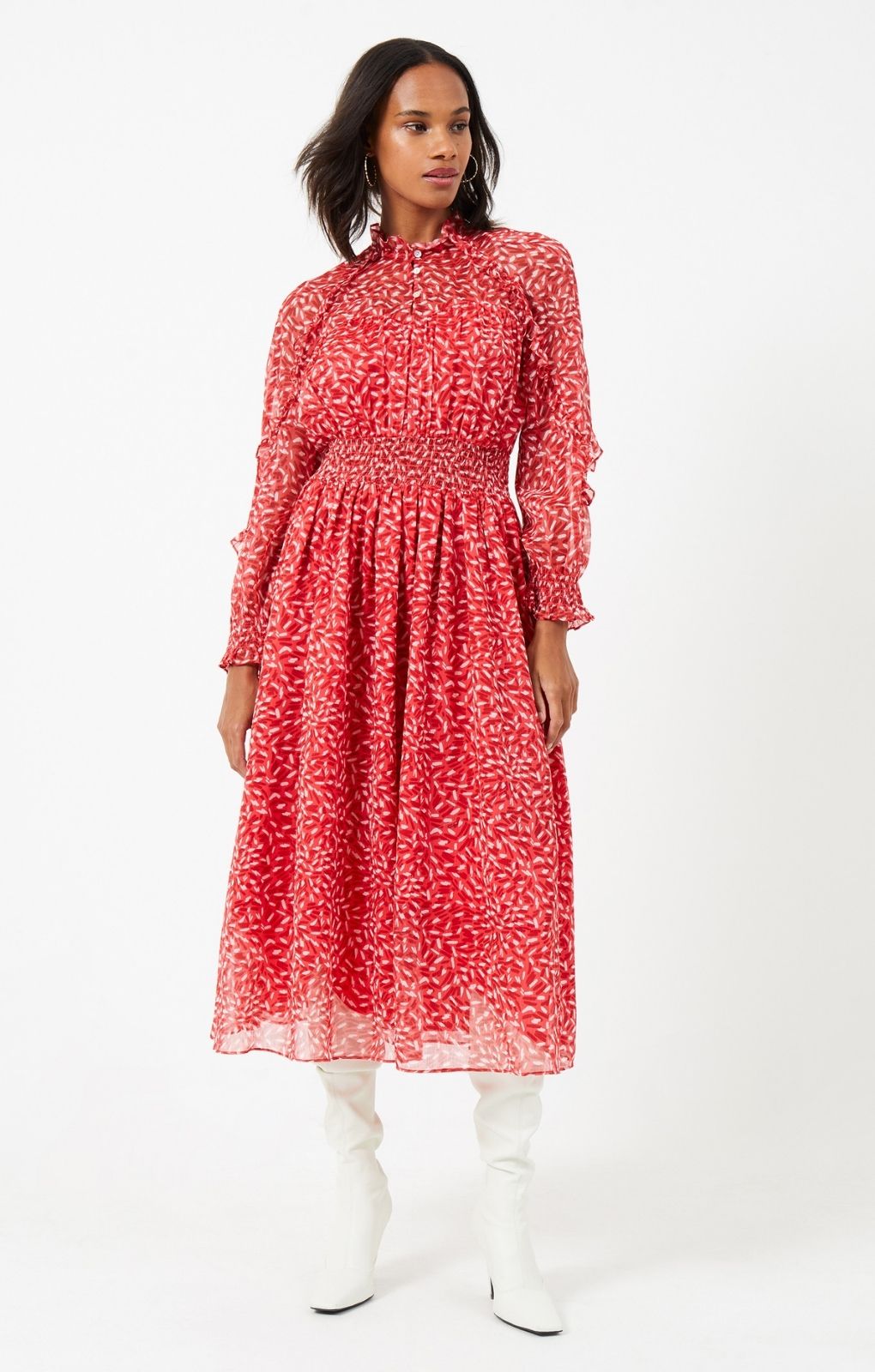 French Connection Hallie Midi Dress in Bittersweet