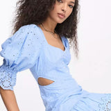 French Connection Cilla Broderie Anglaise Cut-Out Mini Dress product image