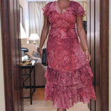 French Connection Very Berry Endra Crinkle Printed Dress