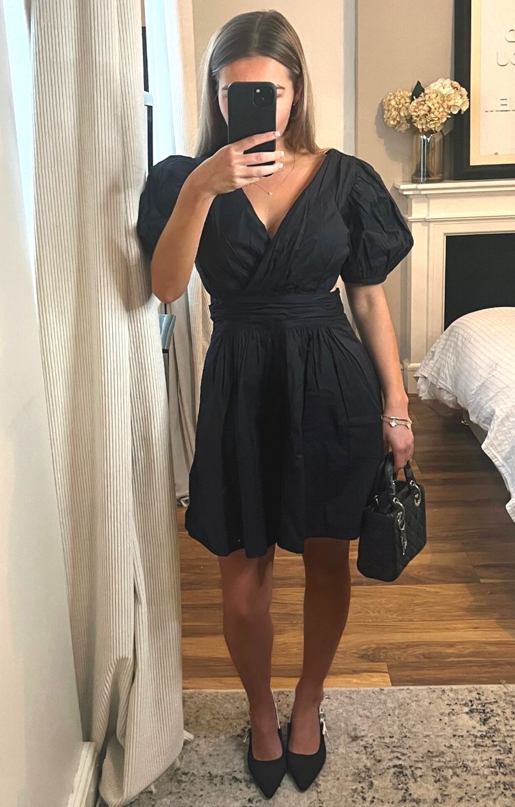 Rent French Connection Rhodes Poplin V-Neck Mini Dress Black | Hirestreet Rent French Connection Rhodes Poplin V-Neck Mini Dress Black | Hirestreet
