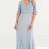 Frock & Frill Baby Blue Sequin Maxi Dress