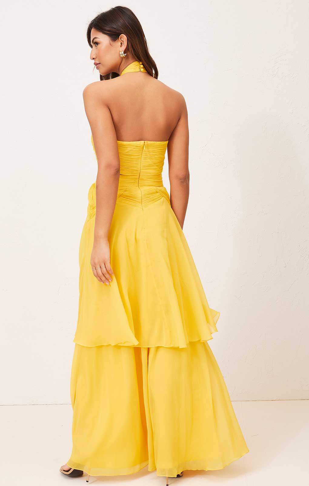 Lipsy Yellow Lydia Cut Out Halter Neck Maxi Dress product image