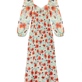Rixo Red Pansy Gio Midi Dress