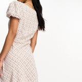 Glamorous Milkmaid Mini Dress In Vintage Ditsy
