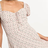 Glamorous Milkmaid Mini Dress In Vintage Ditsy