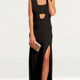 Gorgeous Couture Black Maxi Dress With Bandeau Front