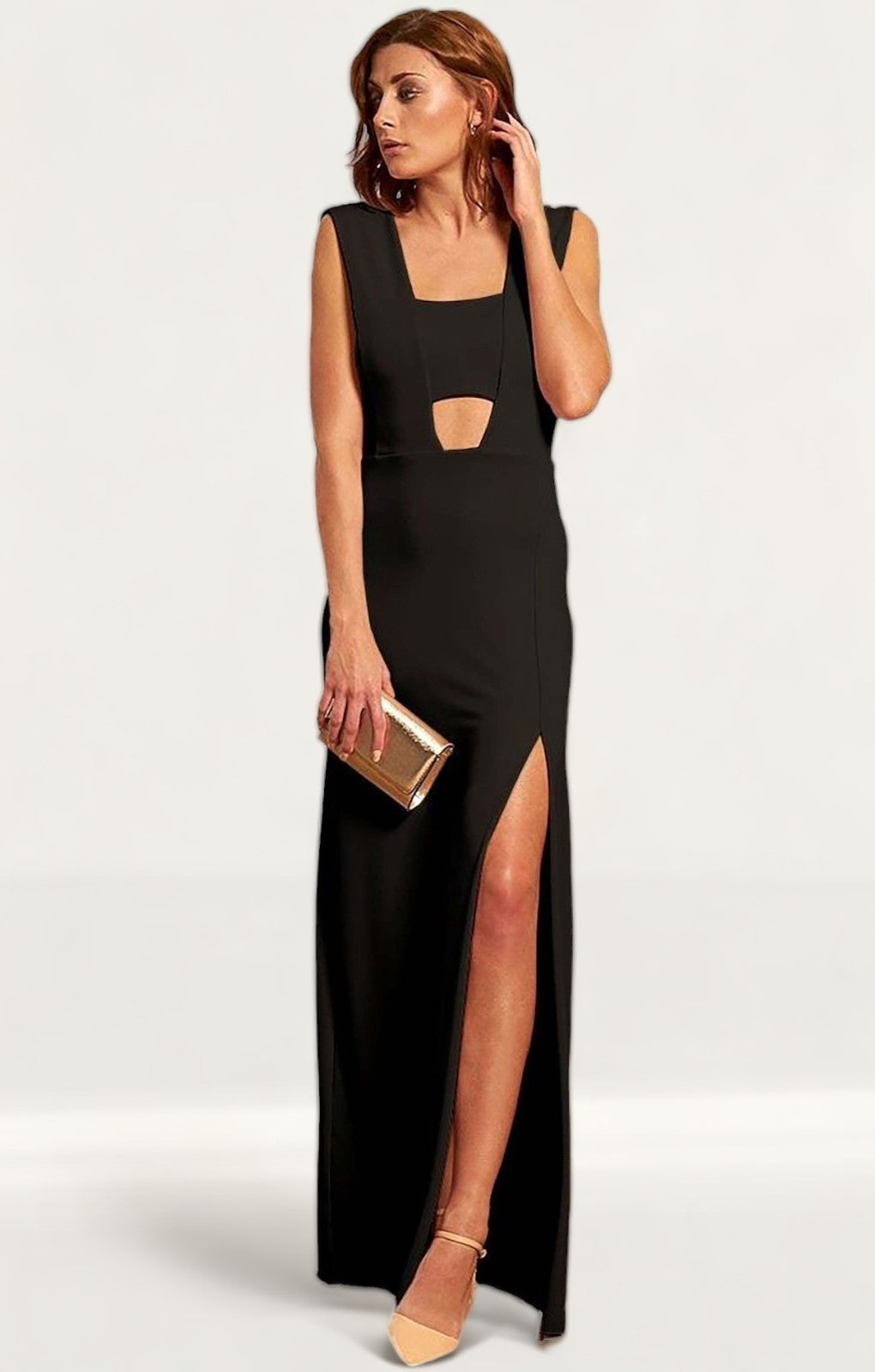 Gorgeous Couture Black Maxi Dress With Bandeau Front product image