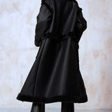 Boohoo Black 4-in-1 Aviator Coat