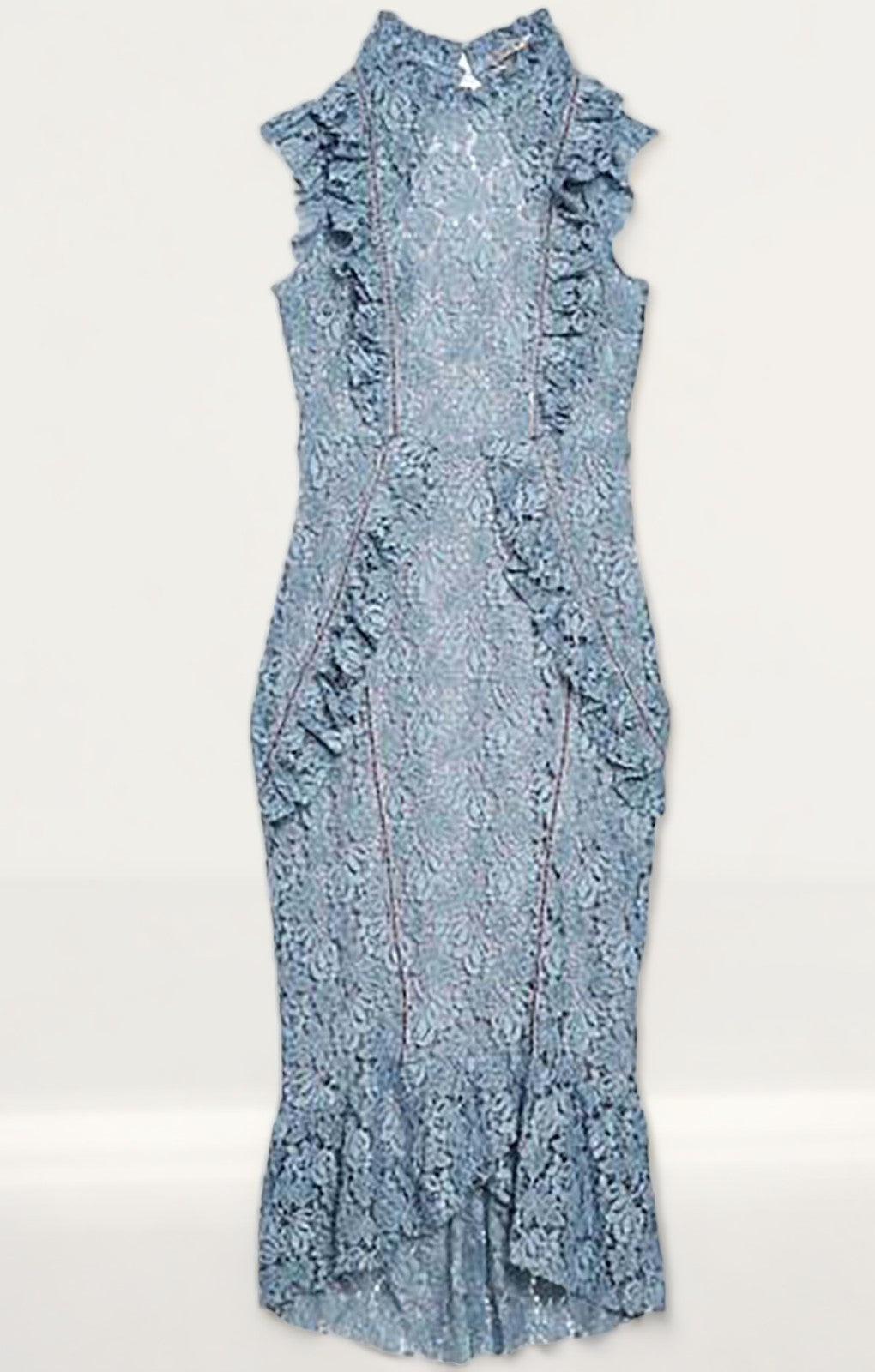 Hope & Ivy Blue Ruffle Lace Midi Dress product image