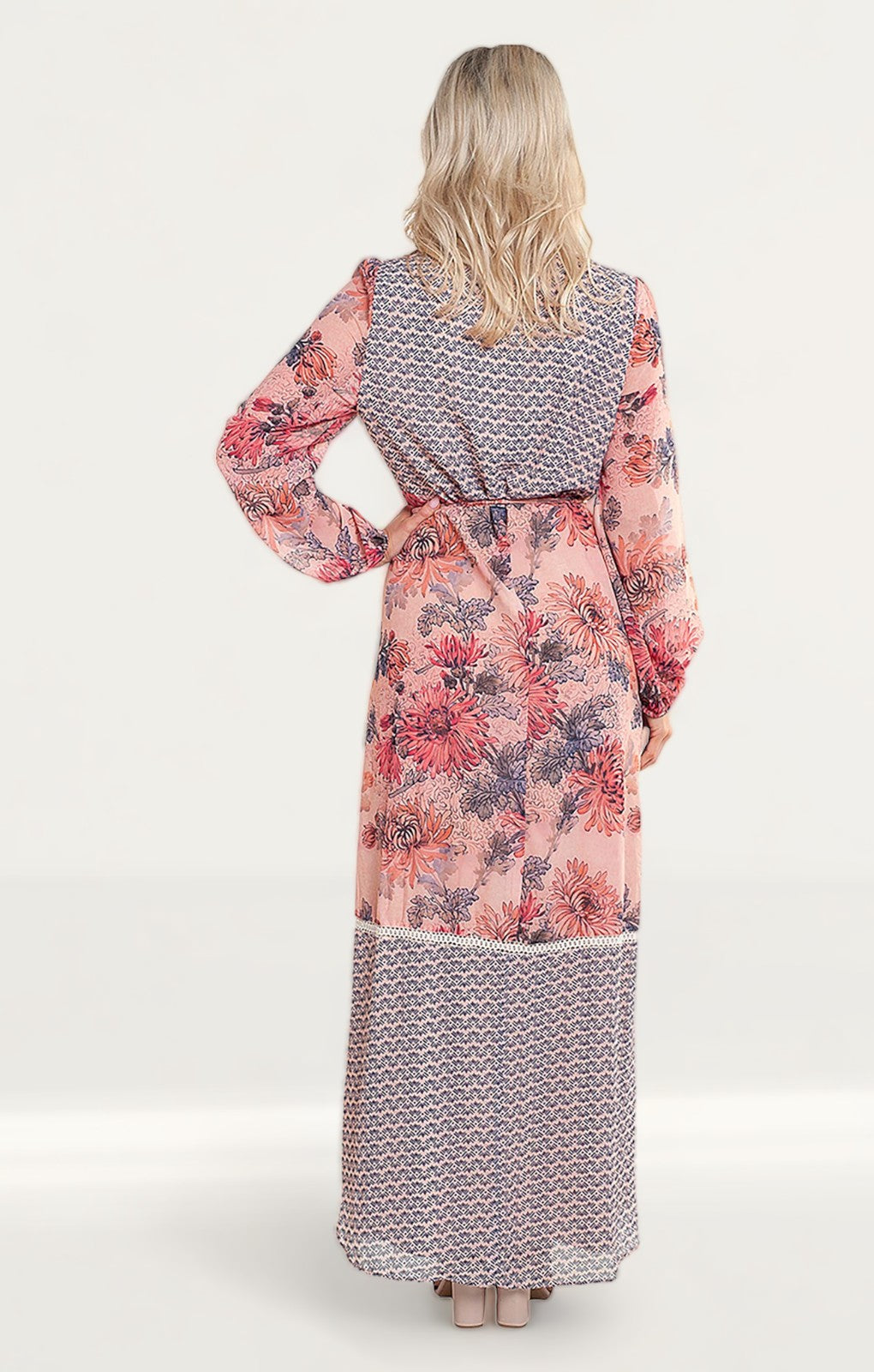 Hope & Ivy Floral Contrast Wrap Maxi Dress product image