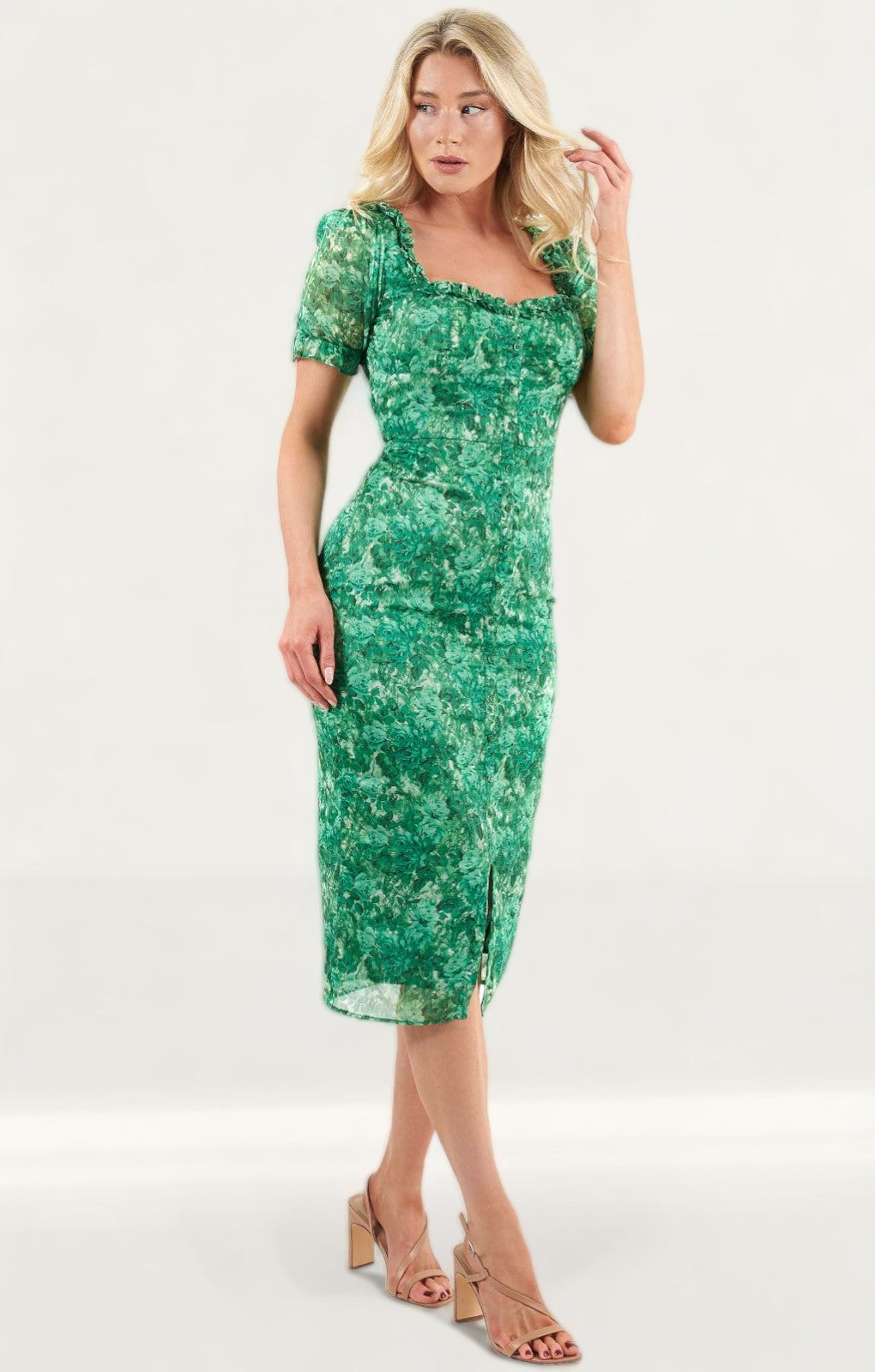 Rent Hope & Ivy Green Carrie Dress | Hirestreet Rent Hope & Ivy Green Carrie Dress | Hirestreet