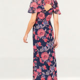 Hope & Ivy Navy Floral Wrap Maxi Dress