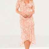 Hope & Ivy Orange Imogen High Low Dress