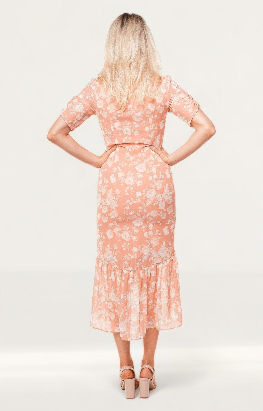 Hope & Ivy Orange Imogen High Low Dress