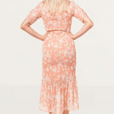 Hope & Ivy Orange Imogen High Low Dress