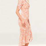 Hope & Ivy Orange Imogen High Low Dress