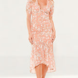 Hope & Ivy Orange Imogen High Low Dress
