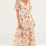 Hope & Ivy Orange Maya Wrap Dress