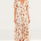 Hope & Ivy Orange Maya Wrap Dress