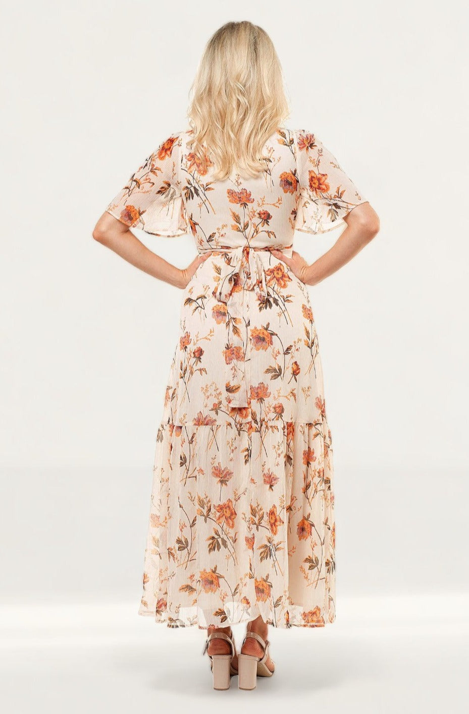 Hope & Ivy Orange Maya Wrap Dress product image