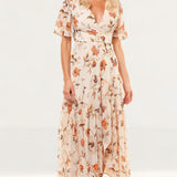 Hope & Ivy Orange Maya Wrap Dress