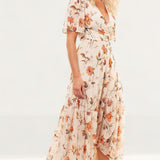 Hope & Ivy Orange Maya Wrap Dress