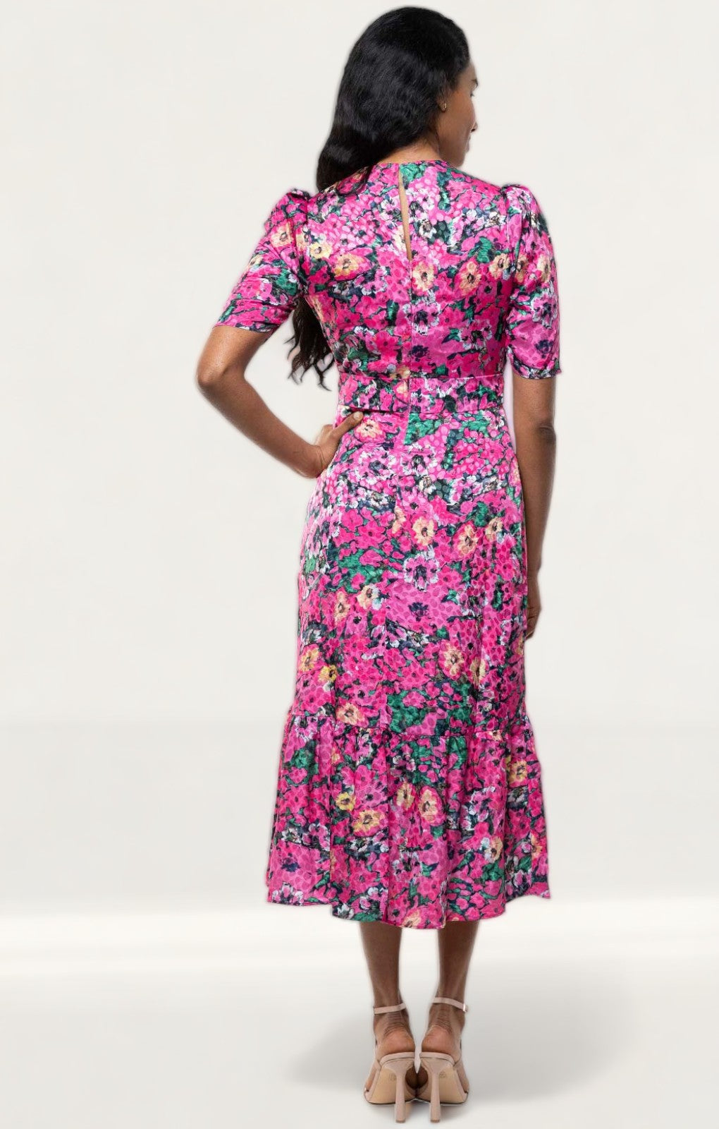 hope and ivy pink dress Hope & Ivy Womens Pink Honey Wrap Midi Dress