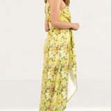 Hope & Ivy Yellow Twist Front Floral Cami Dress
