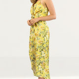 Hope & Ivy Yellow Twist Front Floral Cami Dress