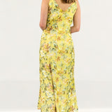 Hope & Ivy Yellow Twist Front Floral Cami Dress