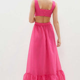 Coast Square Neck Open Back Organza Midi Dress