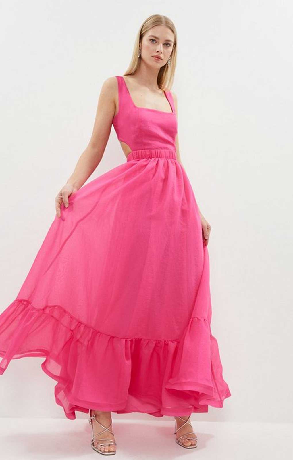 Coast Square Neck Open Back Organza Midi Dress product image