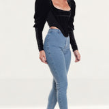 House Of CB Black Gracie Velvet Corset Top