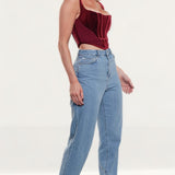 House Of CB Wine Charise Velvet Corset Top product image