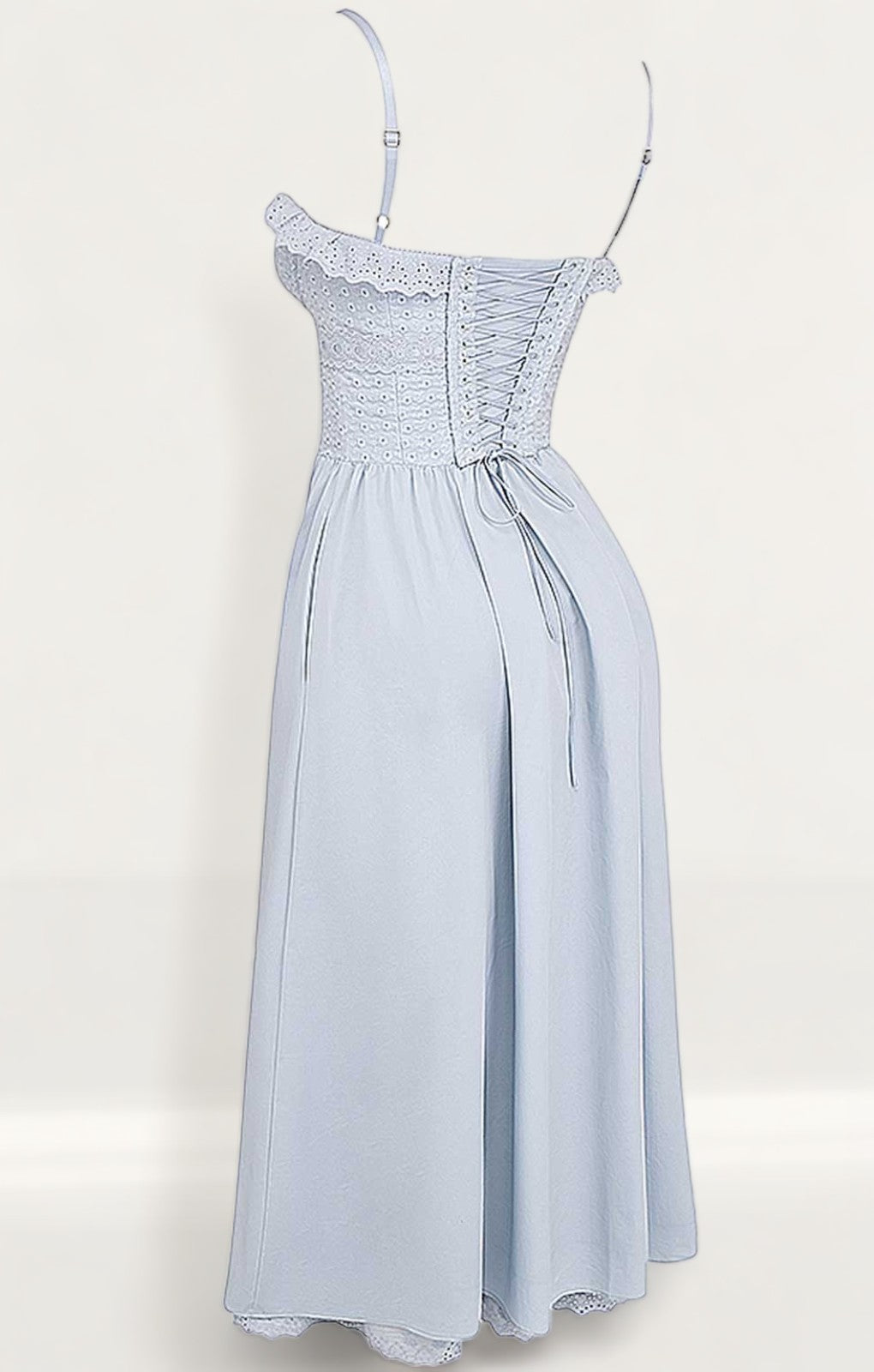 House of CB Jaime Soft Blue Broderie Anglais Midi SunDress